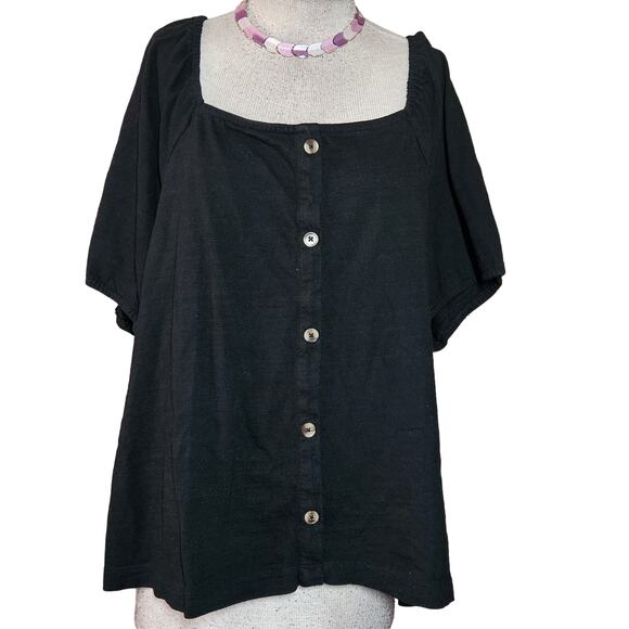 Lane Bryant Short Sleeve Cotton Top Size 26 - Picture 1 of 4